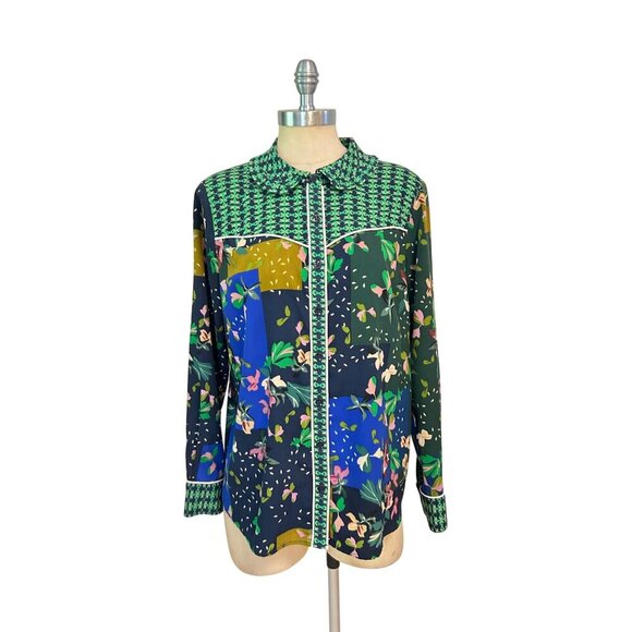 CAbi Bronco Patchwork Floral Blouse Style 5520 Medium - Picture 4 of 8